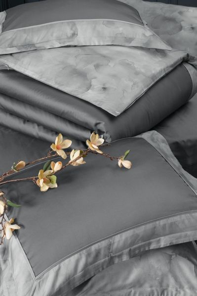 Комплект постільної білизни Rivano Steel Grey Шовк Сатин 1041 фото