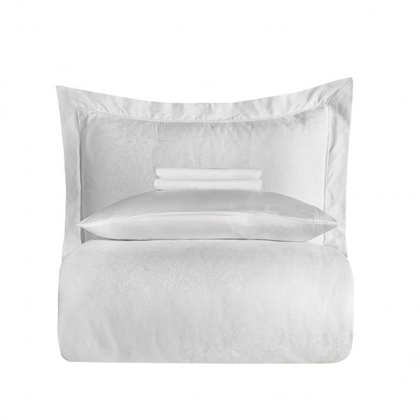 Комплект постільної білизни Poseidon White Шовк Сатин 1043 фото